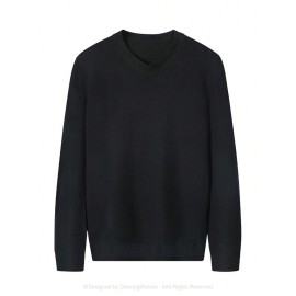 Single-Pack Men's V-Neck Sweater - Casual V-Neck Knit Sweater for Men, Classic Business Style, Ultra-Soft Premium Knit Fabric, Suitable for Workplace and Everyday Fashion Casual Wear