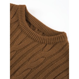 New Autumn-Winter Men's Casual Commuter Solid Color Crew Neck Knit Pullover