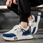 Men's Slip-Resistant Skate Sneakers - Heavy-Duty & PVC Sole Low-Top Skate Shoes with Cushioned Absorption, Breathable Training Athletic Footwear for Skateboarding, Walking, Gym - -Terrain Traction