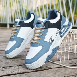 [sneakers] Men'S Large Size Fashionable Thick-Soled Shoes Featuring a Color Block Design with Wave Patterns, Lace-Up Style, Slip-Resistant And Durable, Comfortable for Long Wear, Suitable for Outdoor Campus Walks, Street Jogging, Travel