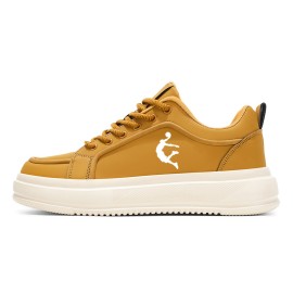 Men'S Thick Sole Skateboarding Shoes, Fashionable Low Top Sneakers, Comfortable Lace-Up Style, Solid Color, Universal Fit, Breathable Fabric Upper, PVC Sole, Ideal for Everyday Wear and Skateboarding