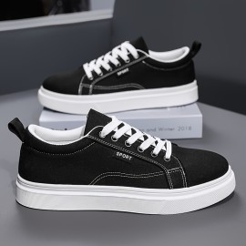 Trendy And Versatile Large-Size Men'S Skate Shoes, Casual Sneakers for Students, Low-Top Canvas sneakers, Fashionable Outdoor Footwear Available in Black And Blue for All Seasons: Spring, Summer, Autumn, And Winter