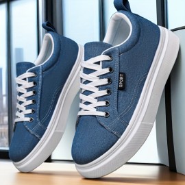 Trendy And Versatile Large-Size Men'S Skate Shoes, Casual Sneakers for Students, Low-Top Canvas sneakers, Fashionable Outdoor Footwear Available in Black And Blue for All Seasons: Spring, Summer, Autumn, And Winter